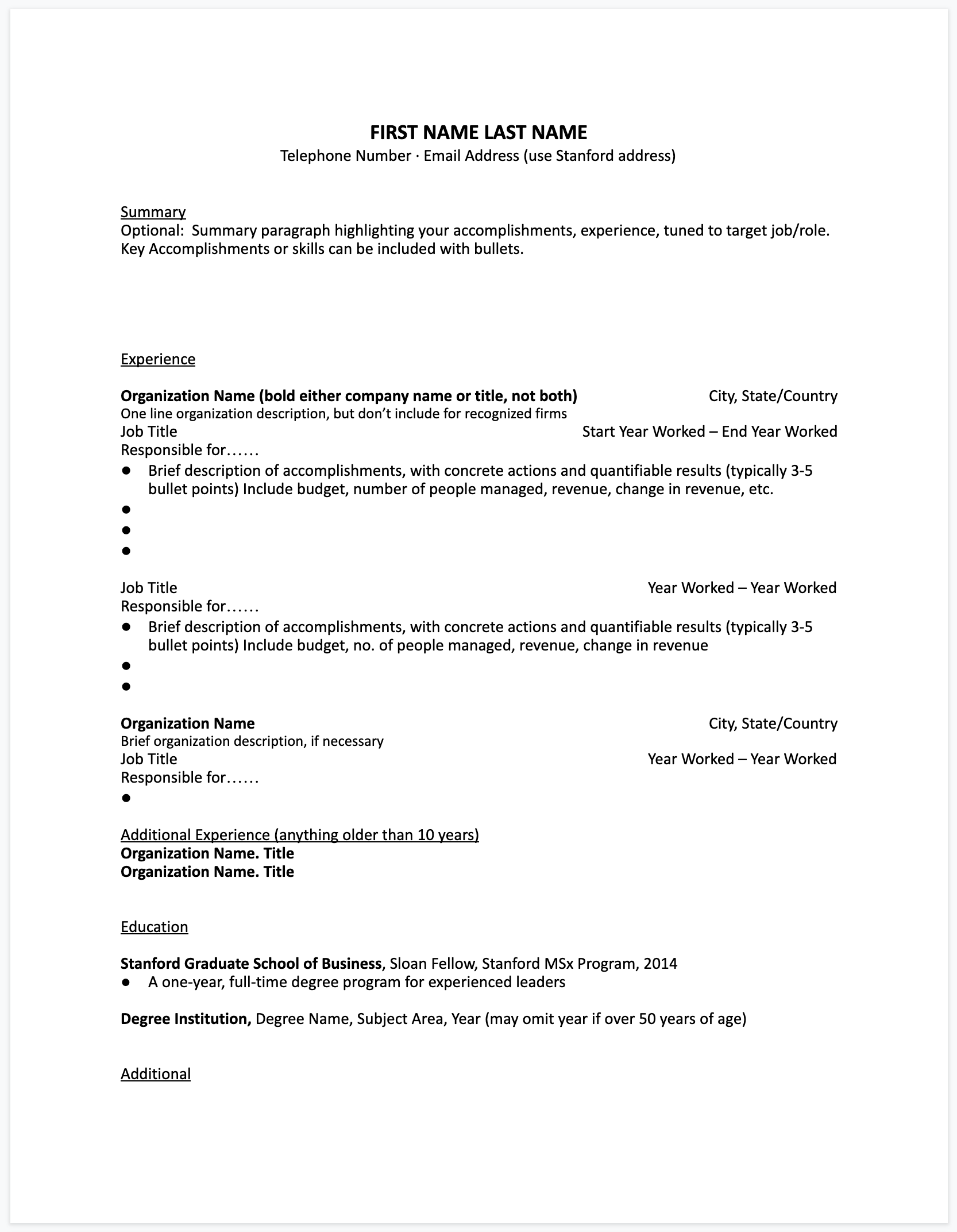 Cv Template Harvard Free Resume Templates